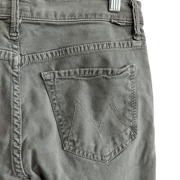 MOTHER DENIM JEANS GRAY 27 THE WEEKENDER FRAY CHALK IT UP FLARE BOOT LEG RAW HEM - Picture 4 of 8